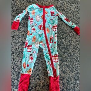 Little Sleepies Holiday Print Kids Footie pajamas 6-12M